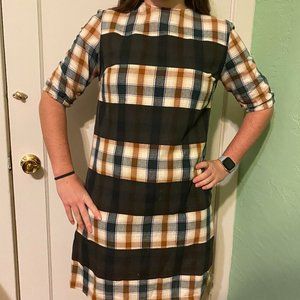 Multicolored Plaid Pipet Dress.